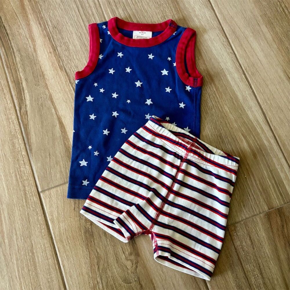 Hanna Andersson Kids Stars & Stripes Pajama Set Size 4-5 Multicolor
